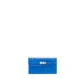 HERMES KELLY LONG WALLET CHÈVRE MYSORE BLUE HYDRA SHW