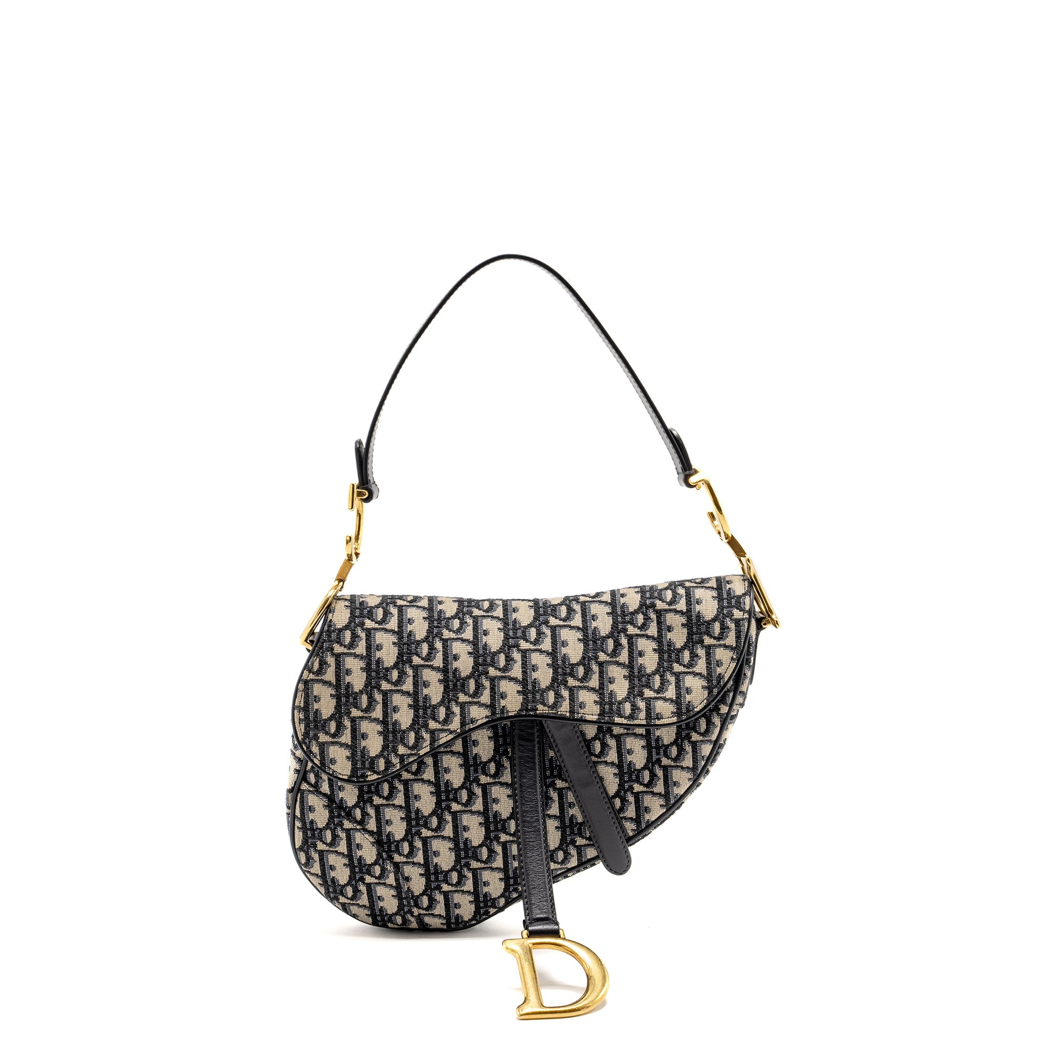 DIOR MEDIUM SADDLE BAG BLUE OBLIQUE CANVAS GHW