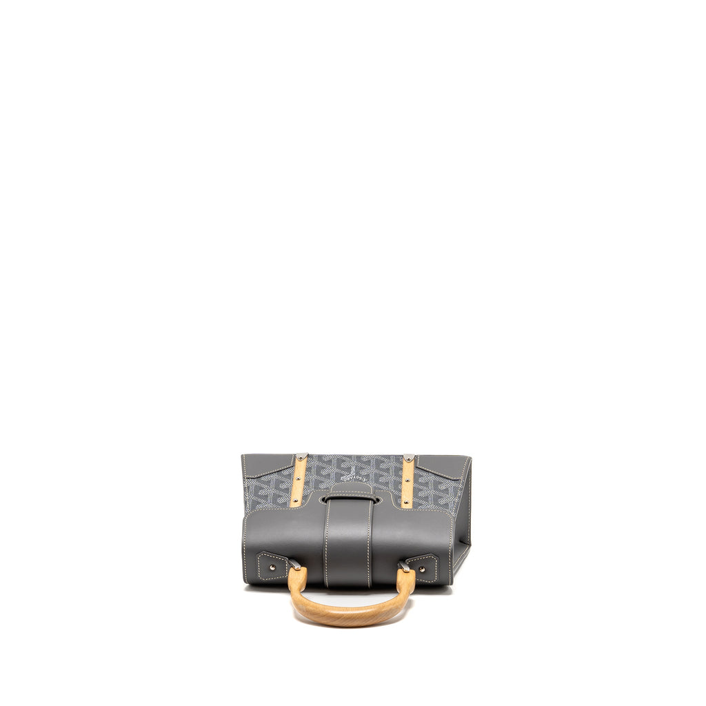 GOYARD SAIGON STRUCTURE MINI BAG GOYARDINE CANVAS/CALFSKIN GREY SHW