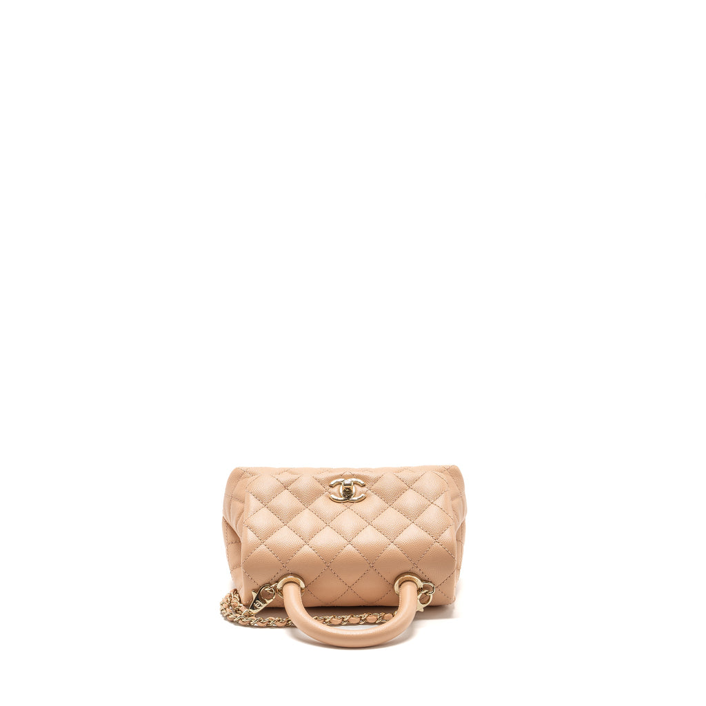 CHANEL MINI COCO HANDLE CAVIAR BEIGE LGHW