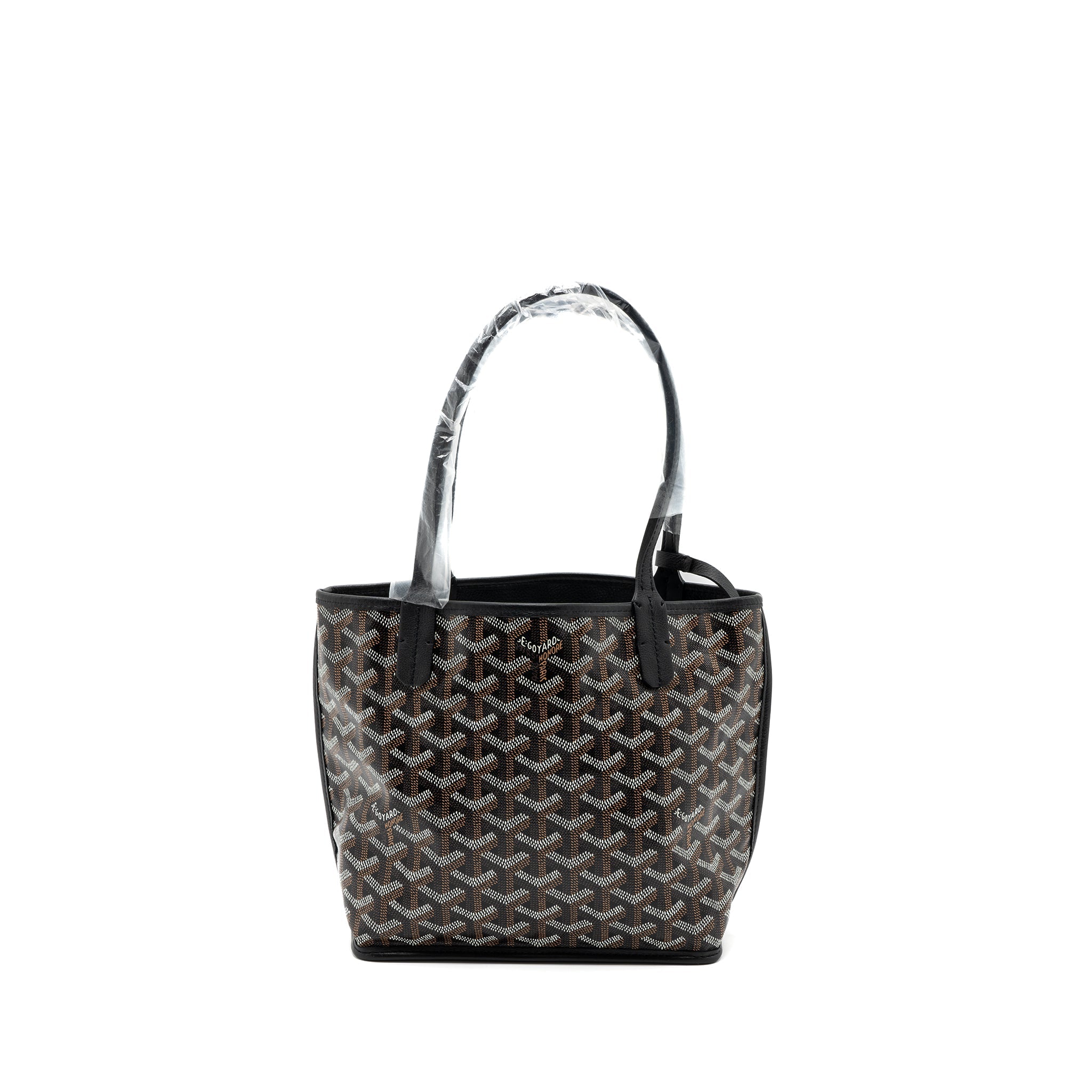 GOYARD MINI ANJOU TOTE BAG CANVAS / CALFSKIN BLACK SHW