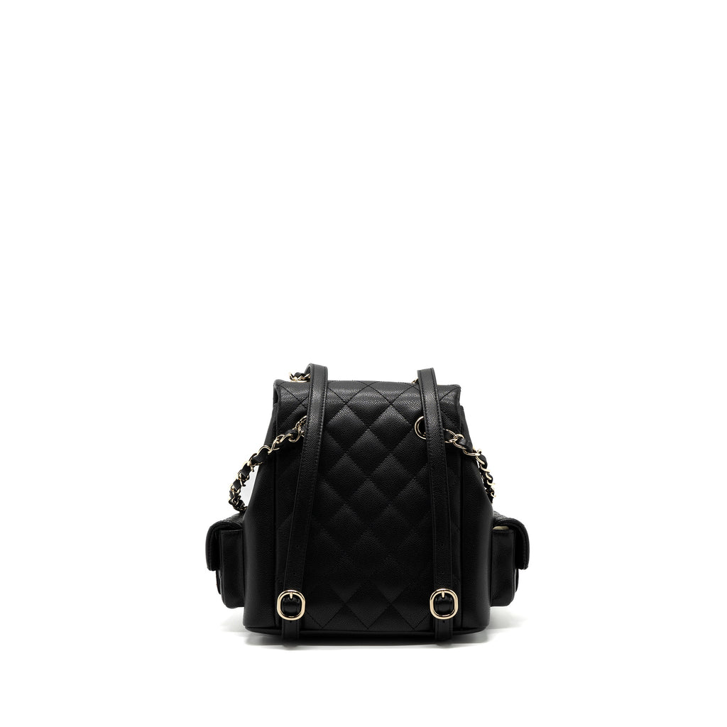 CHANEL 23K TRIPLE POCKET BACKPACK CAVIAR BLACK LGHW(MICROCHIP)