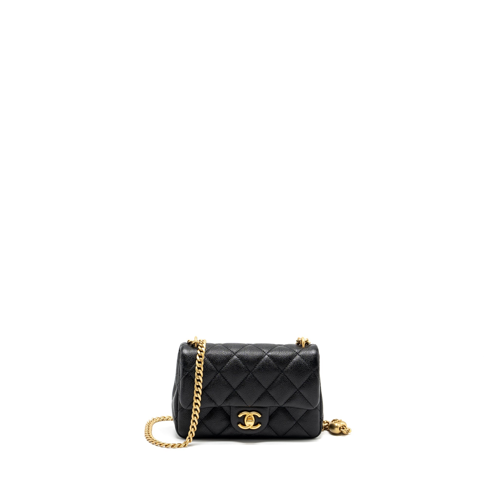 CHANEL 23P MINI COCO LOVE FLAP BAG CAVIAR BLACK GHW (MICROCHIP)