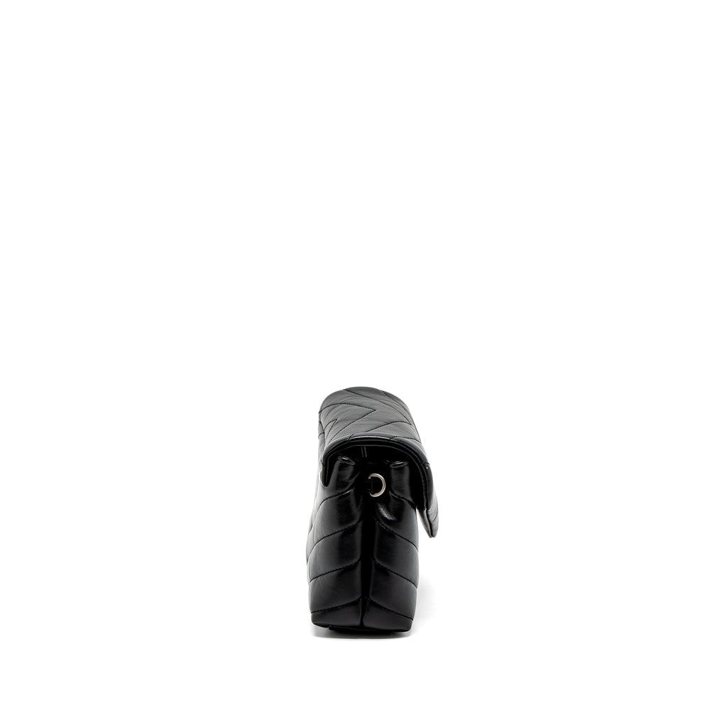 SAINT LAURENT LOULOU TOY STRAP BAG CALFSKIN BLACK SHW