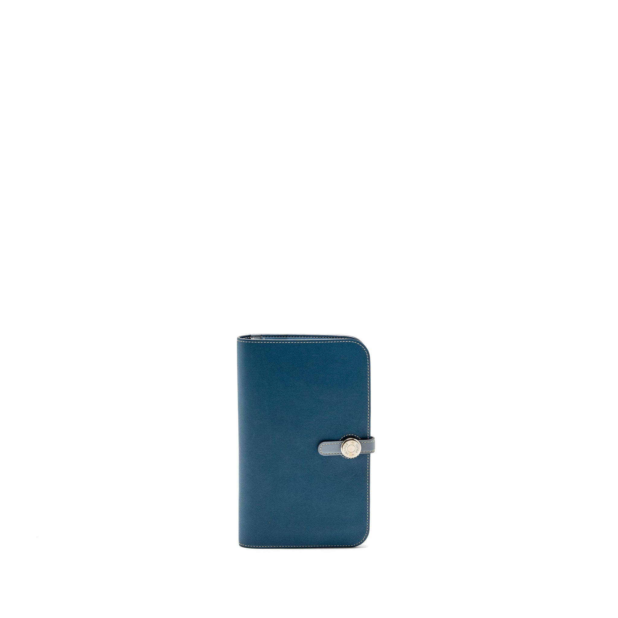 HERMES DOGON COMPACT WALLET SWIFT BLUE SHW
