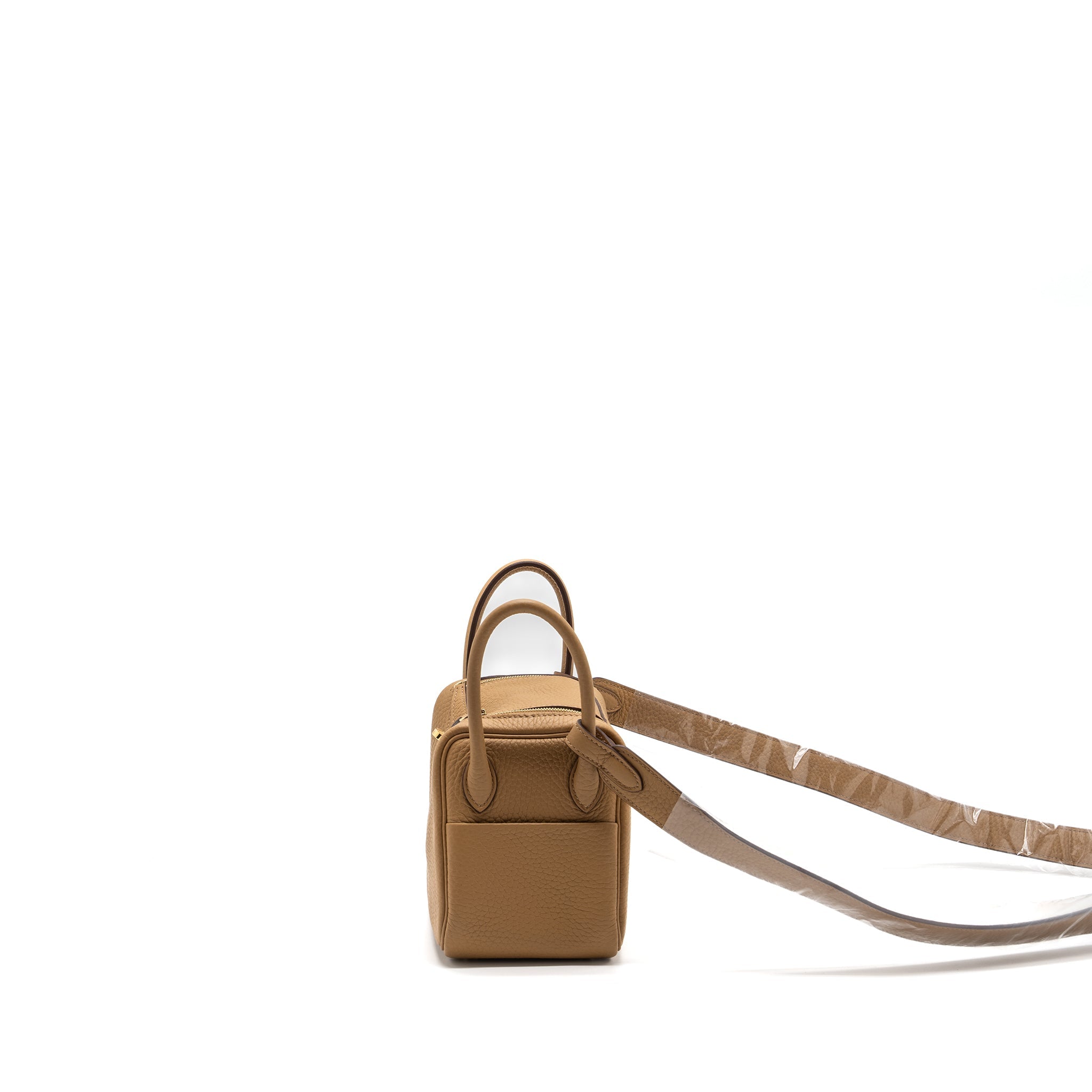 HERMES MINI LINDY CLEMENCE BISCUIT GHW