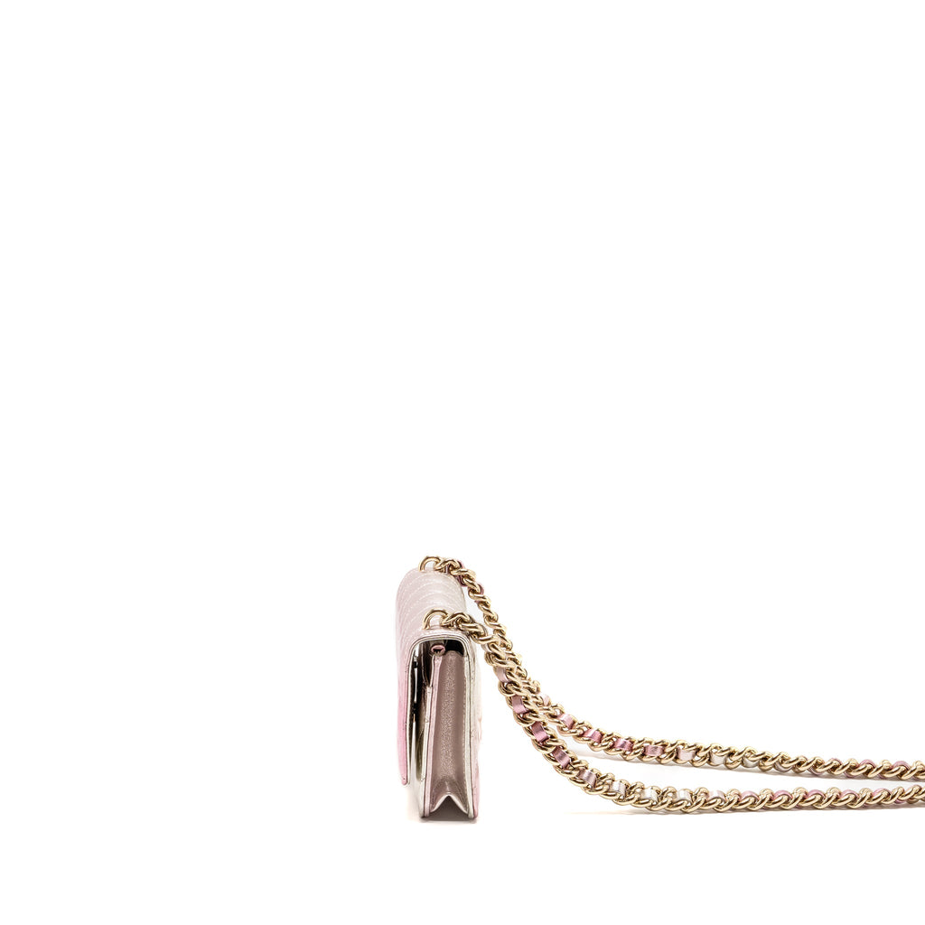 CHANEL 21K WALLET ON CHAIN IRIDESCENT LAMBSKIN LGHW (MICROCHIP)