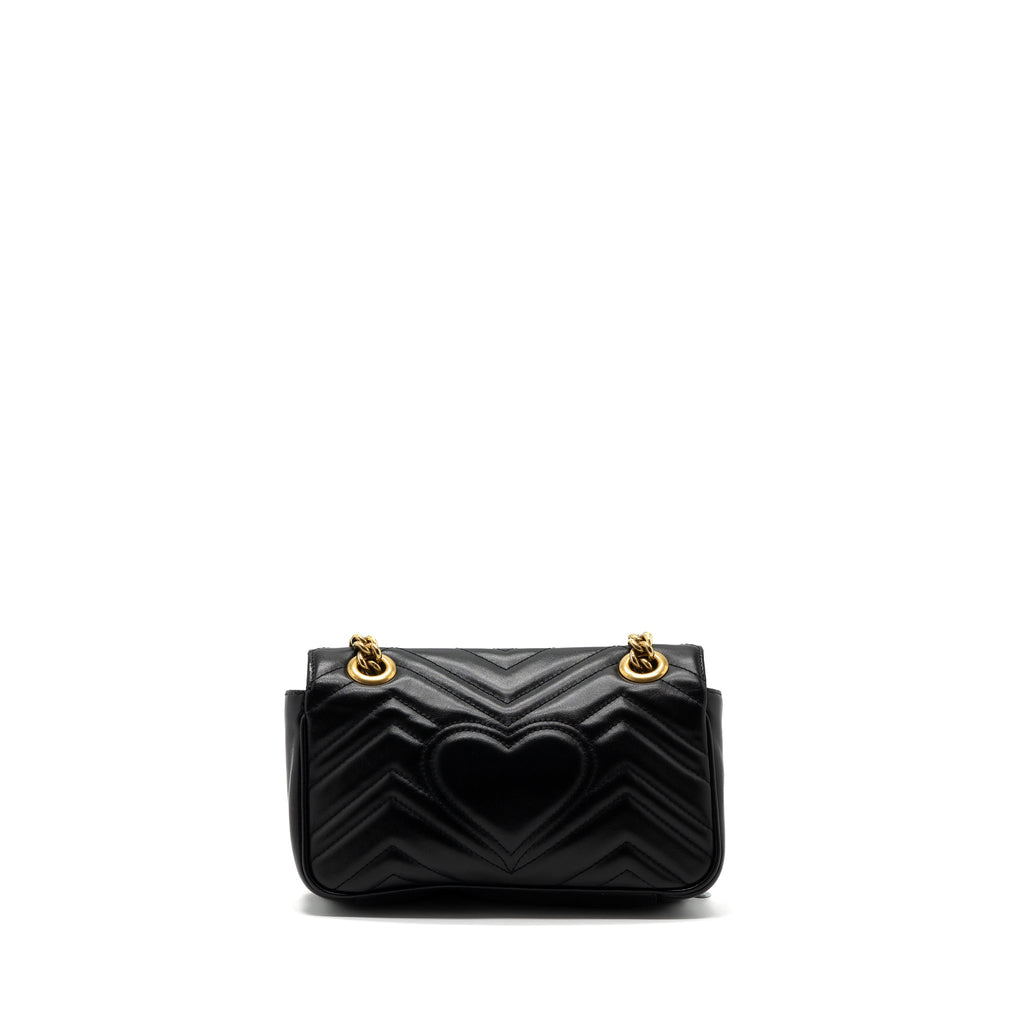 GUCCI MINI GG MARMONT BAG CALFSKIN BLACK BRUSHED GHW