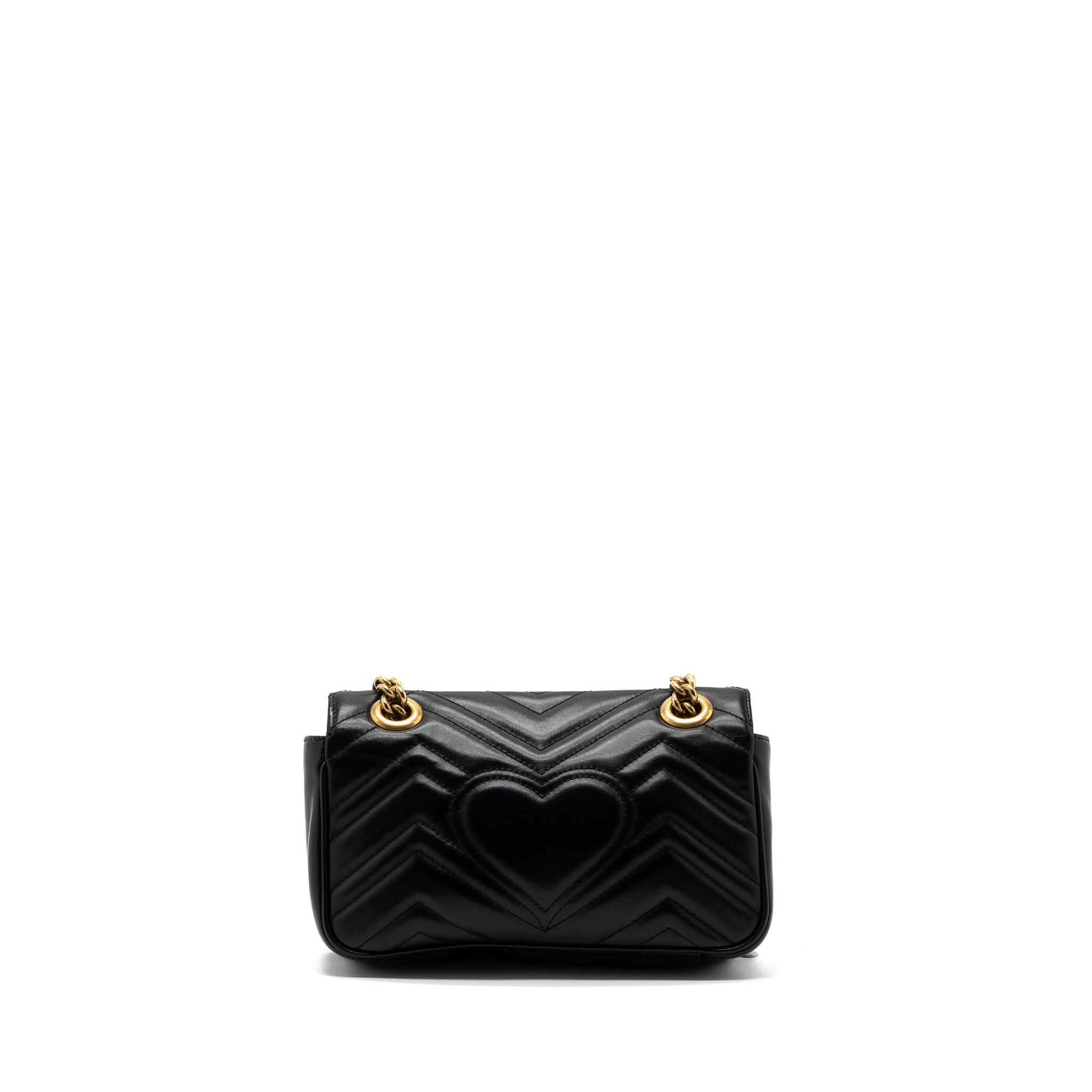 GUCCI MINI GG MARMONT BAG CALFSKIN BLACK BRUSHED GHW