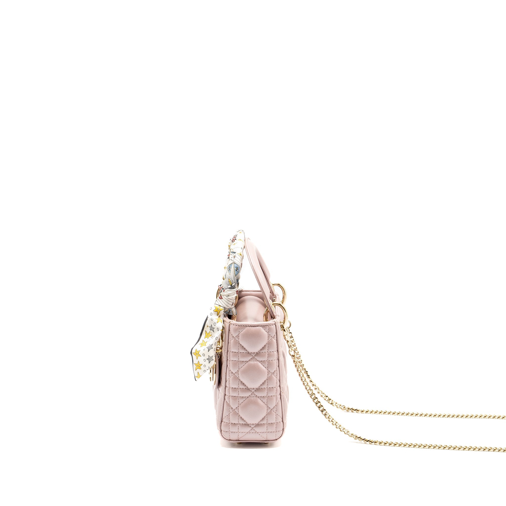 DIOR MINI LADY DIOR LAMBSKIN LOTUS PINK LGHW