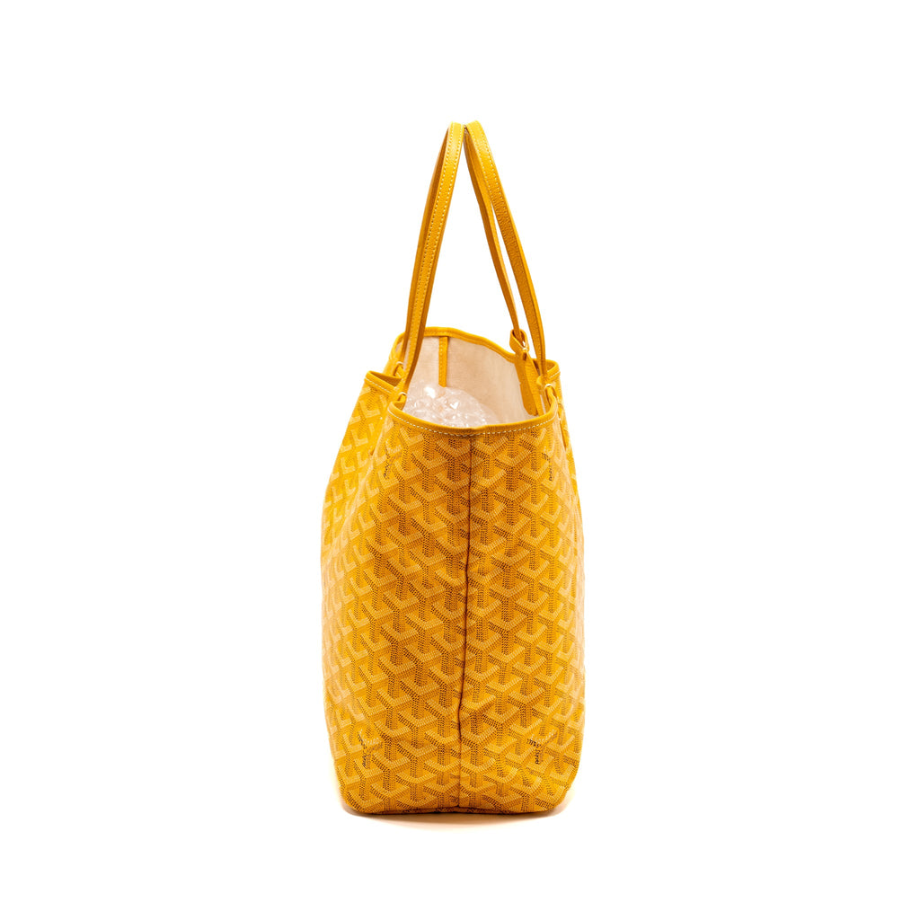 GOYARD SAINT LOUIS PM TOTE BAG GOYARDINE CANVAS / CALFSKIN YELLOW SHW