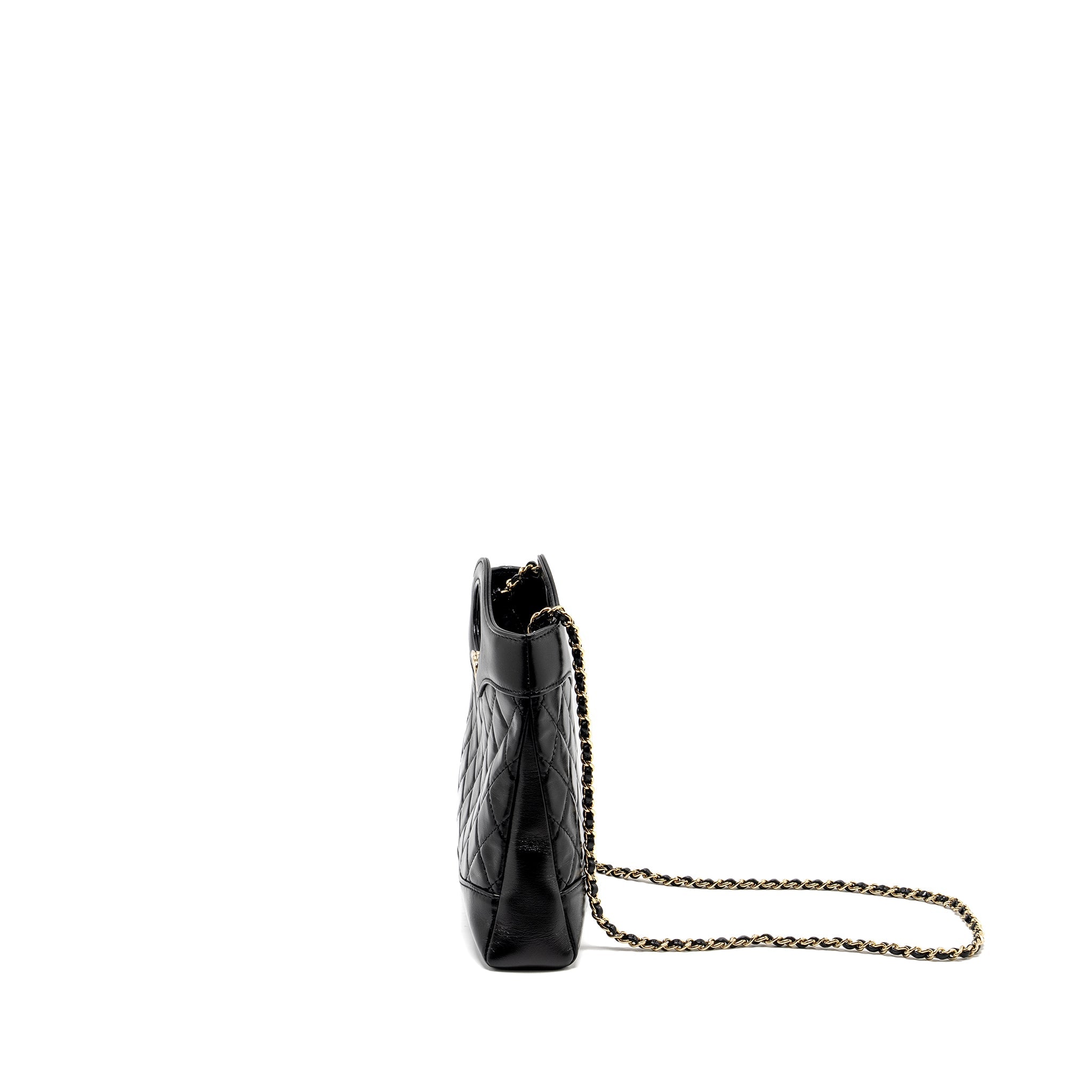 CHANEL MINI 31 BAG SHINY LAMBSKIN BLACK LGHW (MICROCHIP)