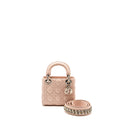 DIOR MINI LADY DIOR CRYSTAL STRAP LIMITED EDITION LAMBSKIN LIGHT PINK SHW