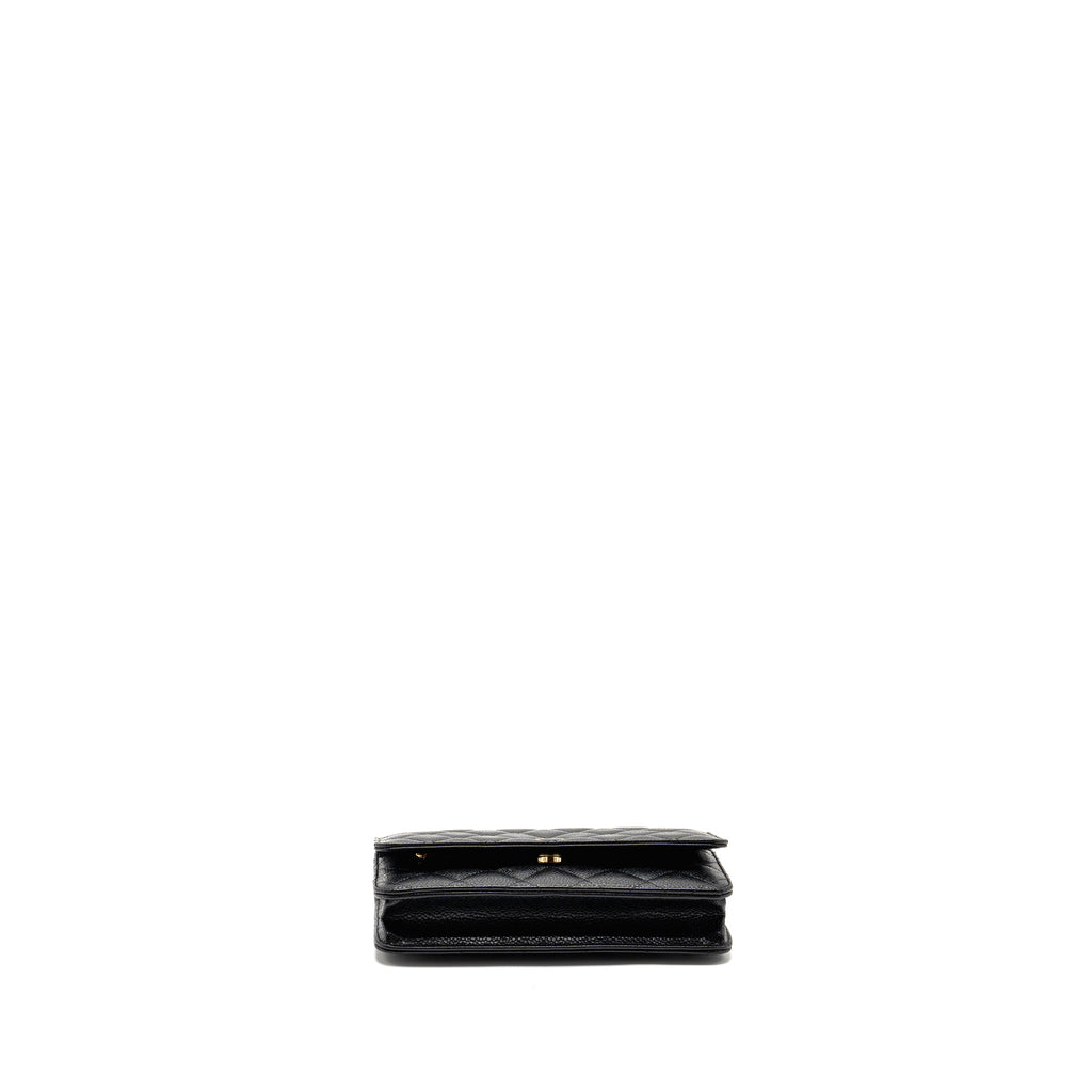 CHANEL CLASSIC WALLET ON CHAIN CAVIAR BLACK GHW(MICROCHIP)