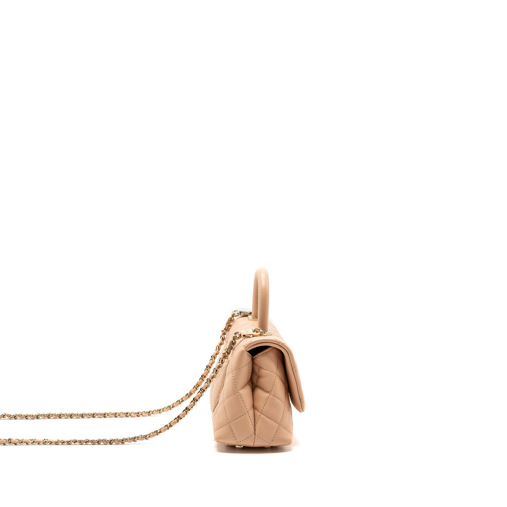 CHANEL MINI COCO HANDLE CAVIAR BEIGE LGHW