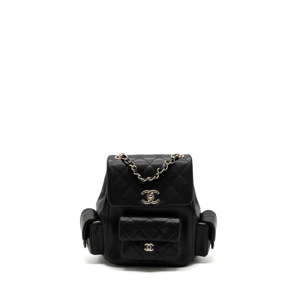 CHANEL 23K TRIPLE POCKET BACKPACK CAVIAR BLACK LGHW(MICROCHIP)