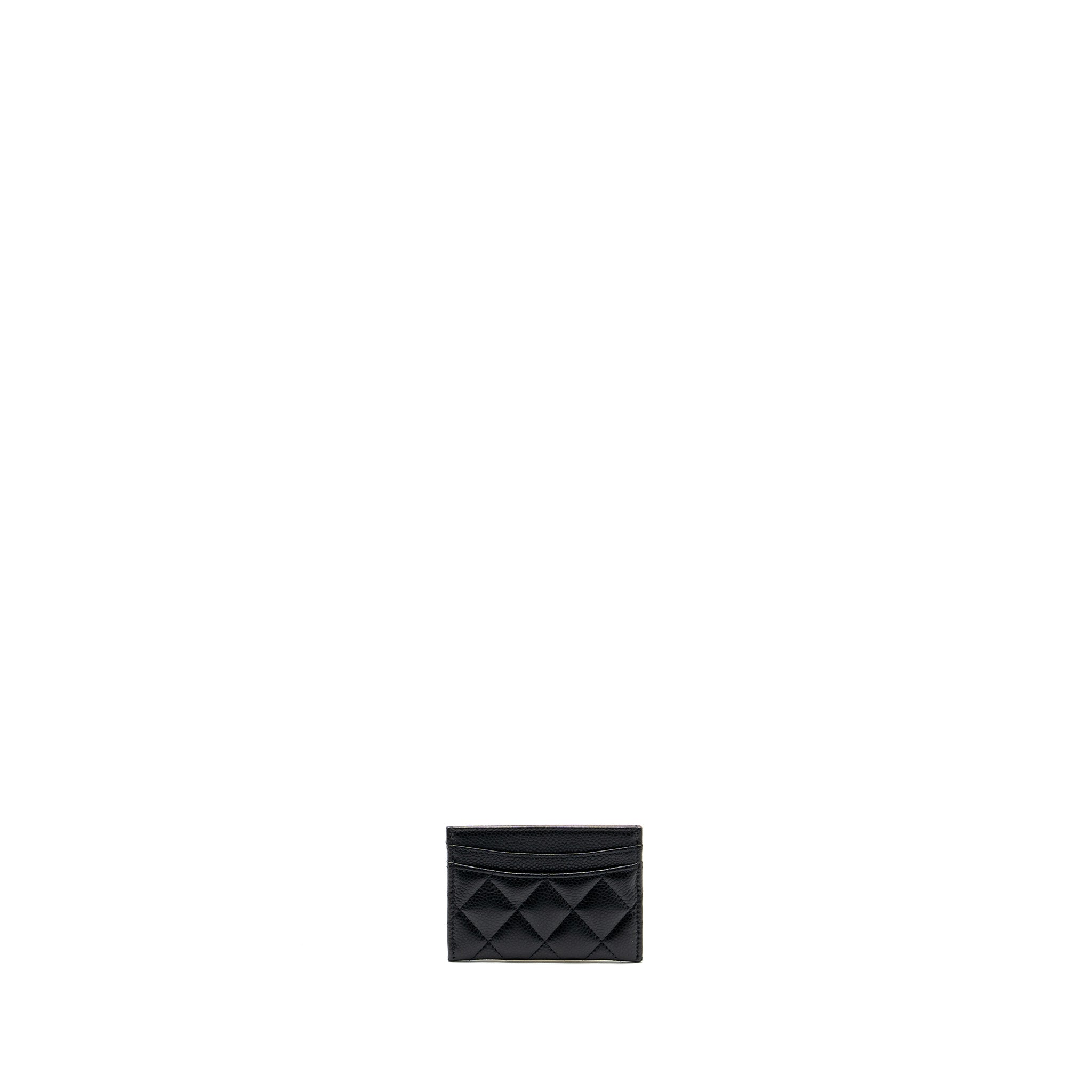 CHANEL CLASSIC CARD HOLDER CAVIAR BLACK GHW (MICROCHIP)