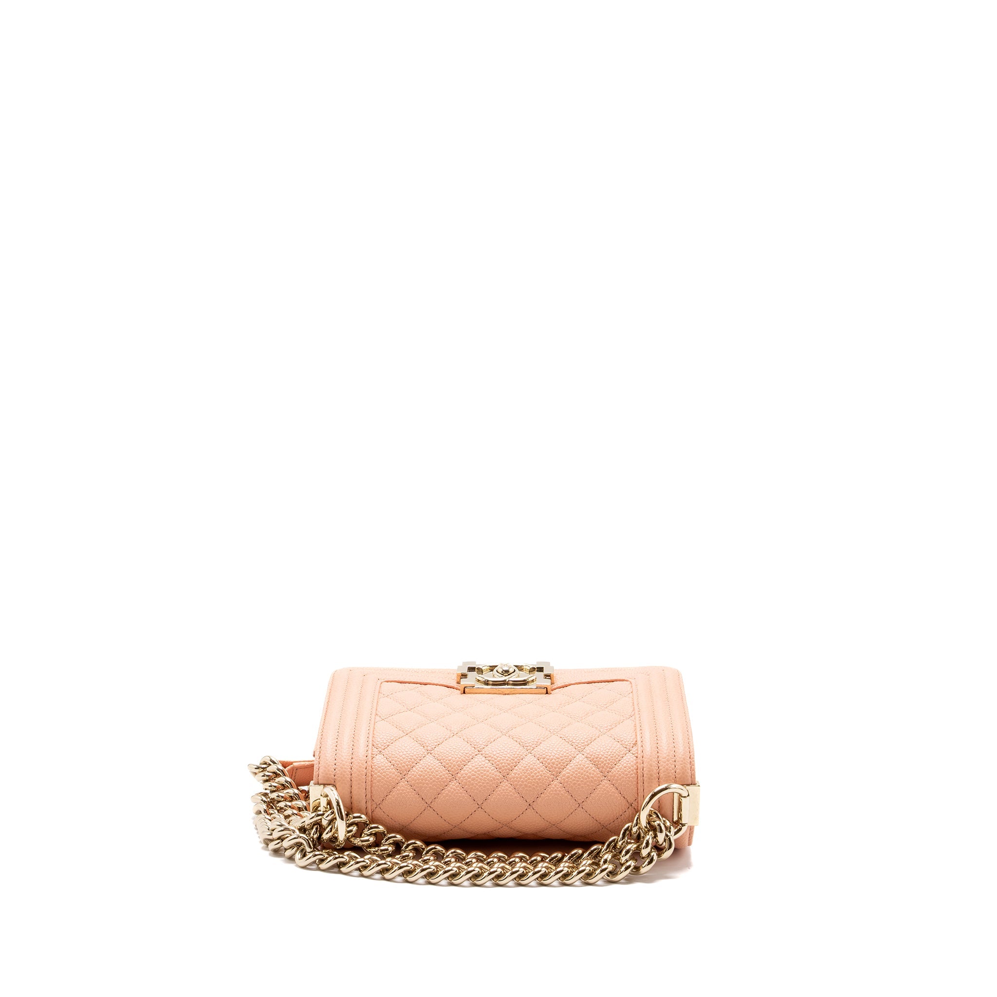 CHANEL SMALL BOY BAG CAVIAR LIGHT PINK LGHW