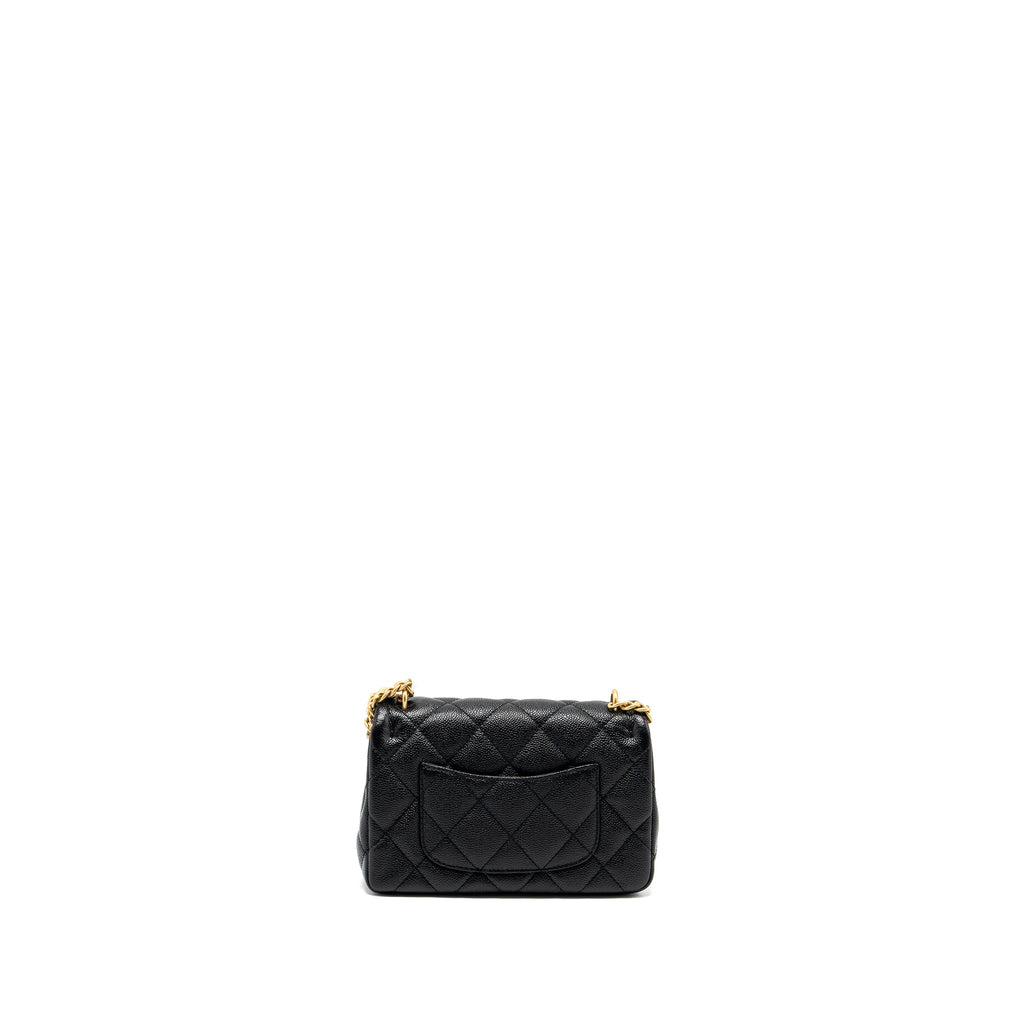 CHANEL 23P MINI COCO LOVE FLAP BAG CAVIAR BLACK GHW (MICROCHIP)