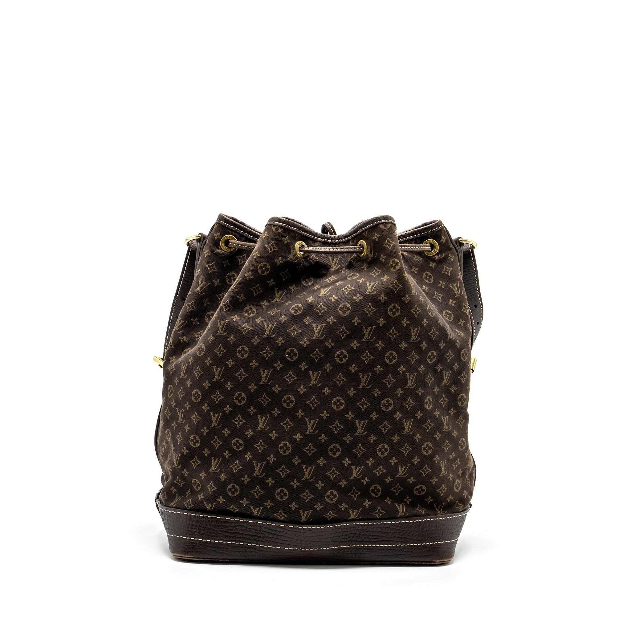 LOUIS VUITTON LIN NOE BAG FABRIC/LEATHER EBENE GHW