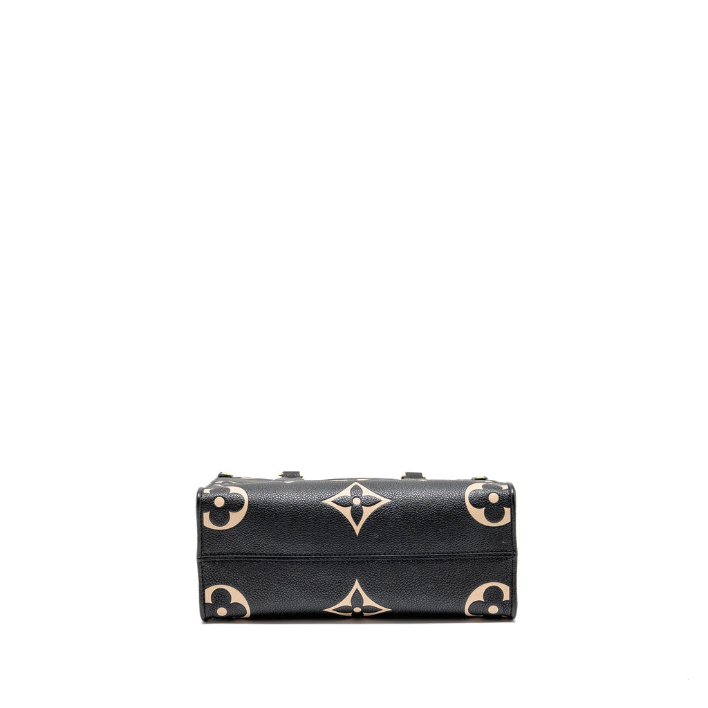LOUIS VUITTON ONTHEGO BB BICOLOUR MONOGRAM EMPREINTE LEATHER BLACK/BEIGE GHW