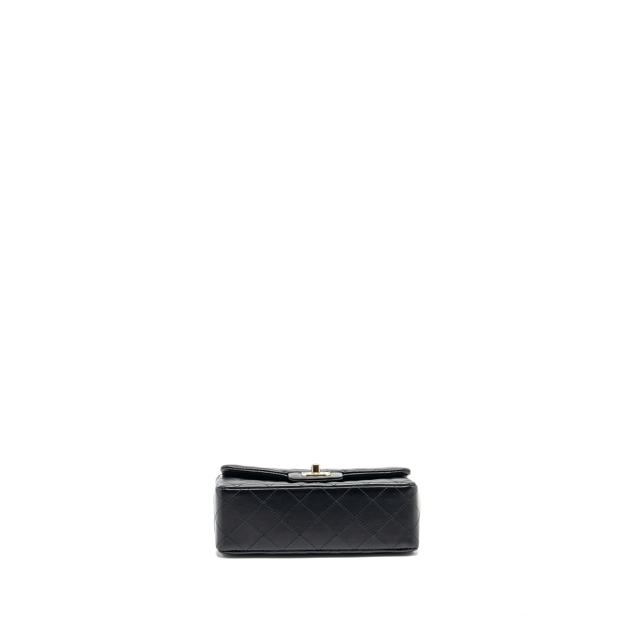 CHANEL MINI RECTANGULAR FLAP BAG LAMBSKIN BLACK LGHW (MICROCHIP)