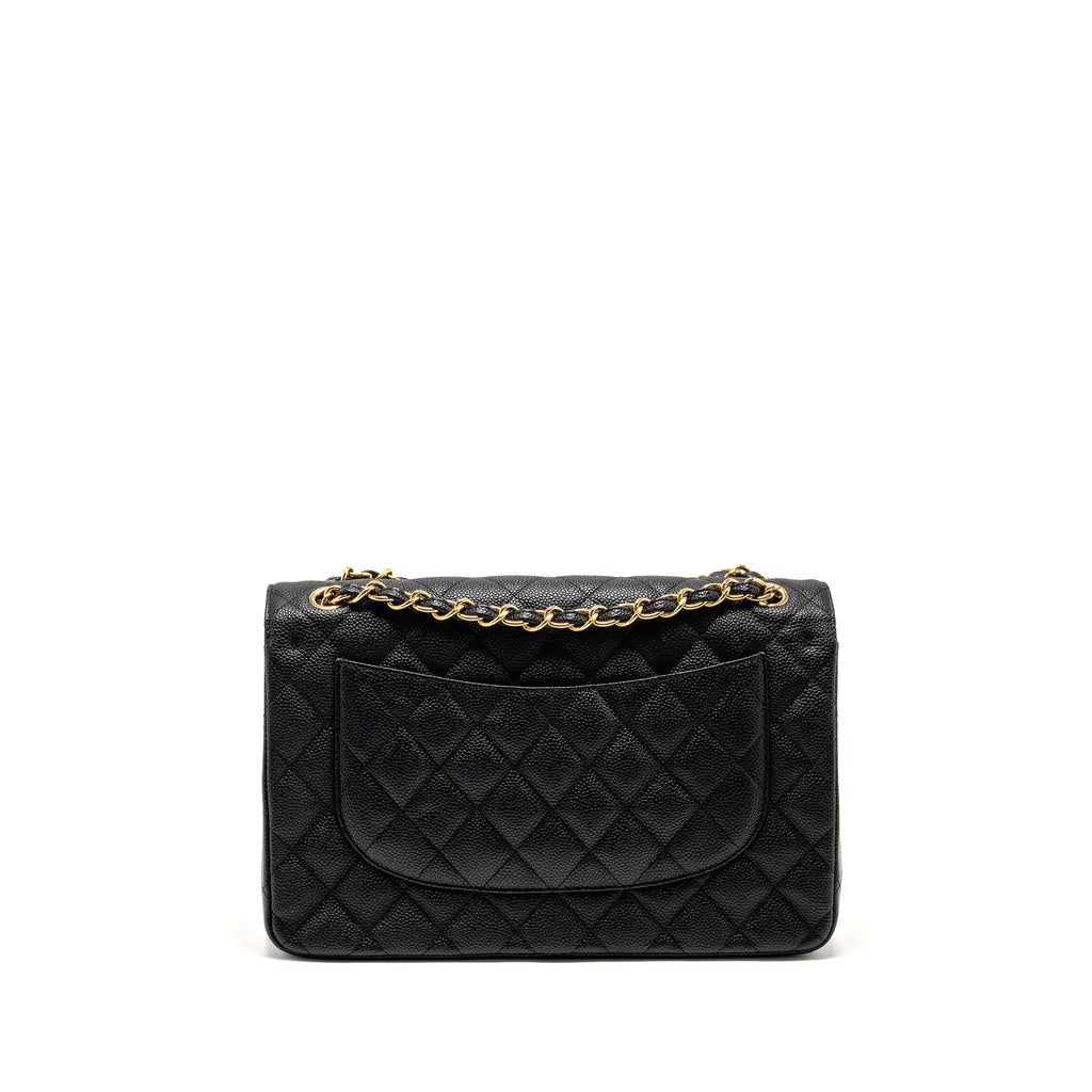 CHANEL JUMBO CLASSIC DOUBLE FLAP BAG CAVIAR BLACK GHW