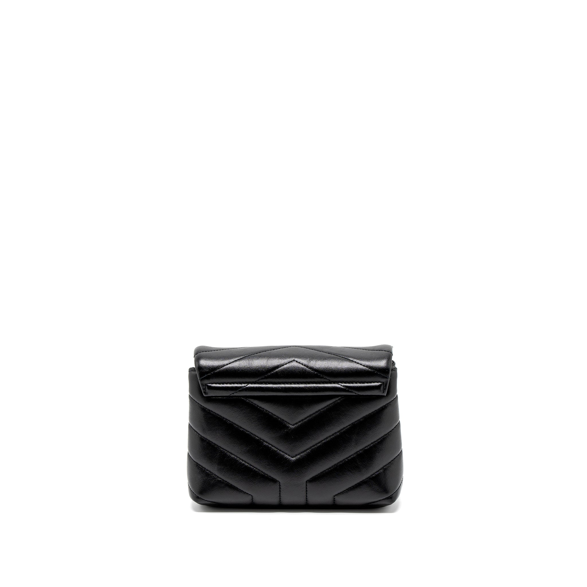 SAINT LAURENT LOULOU TOY STRAP BAG CALFSKIN BLACK SHW