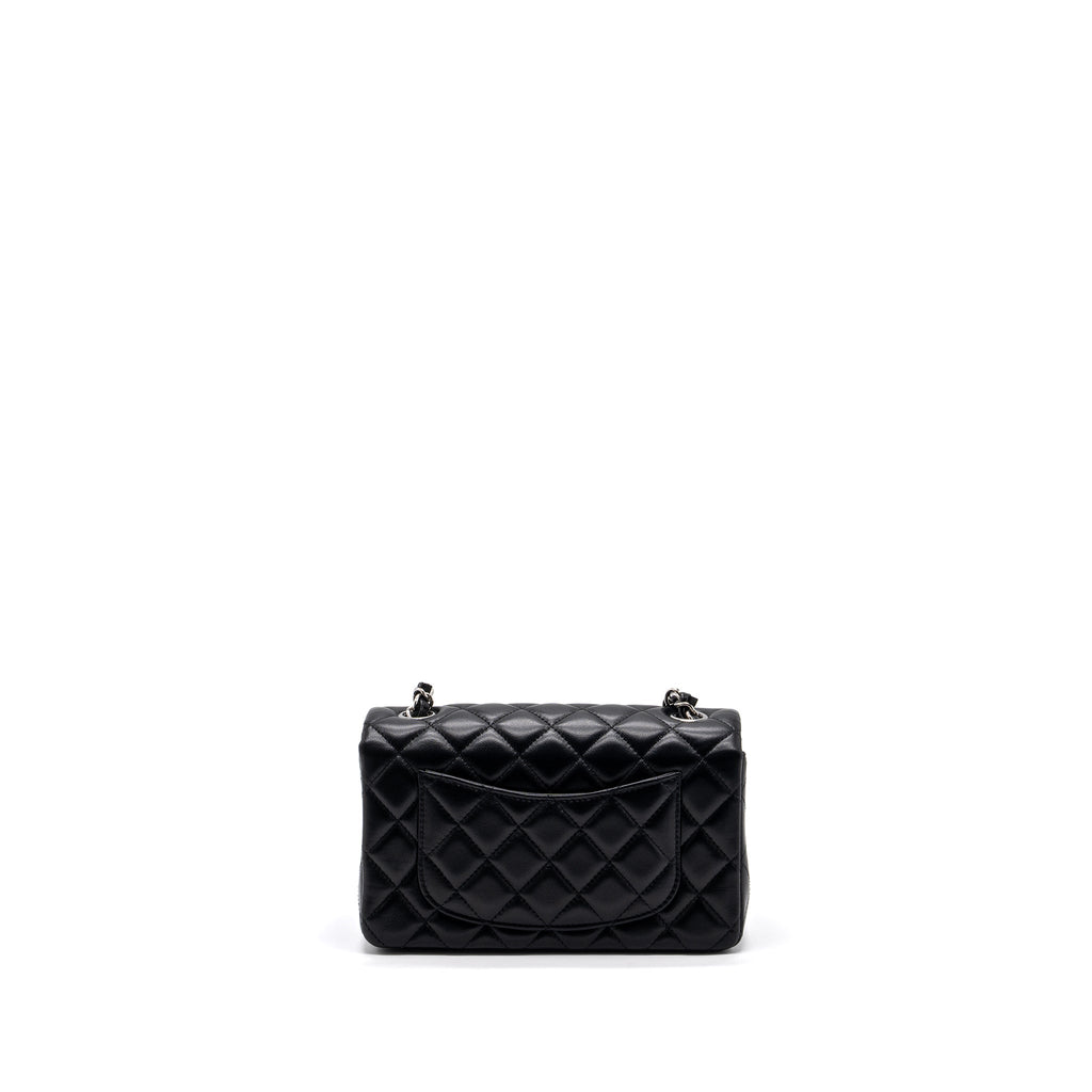 CHANEL MINI RECTANGULAR FLAP BAG LAMBSKIN BLACK SHW (MICROCHIP)