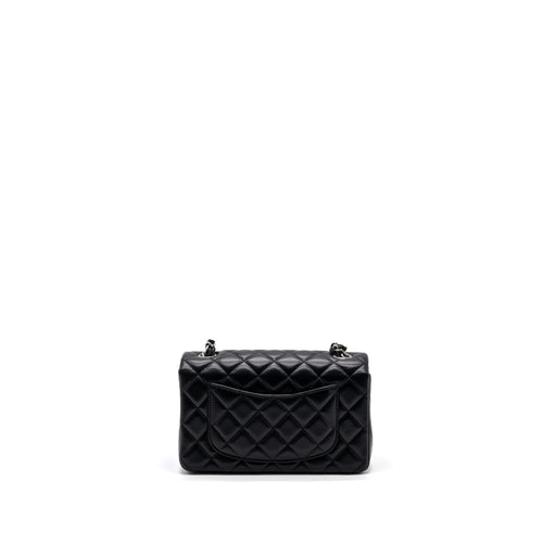 CHANEL MINI RECTANGULAR FLAP BAG LAMBSKIN BLACK SHW (MICROCHIP)