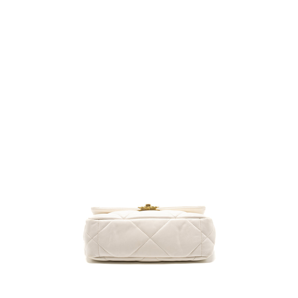 CHANEL SMALL 19 BAG LAMBSKIN WHITE MULTICOLOUR HARDWARE