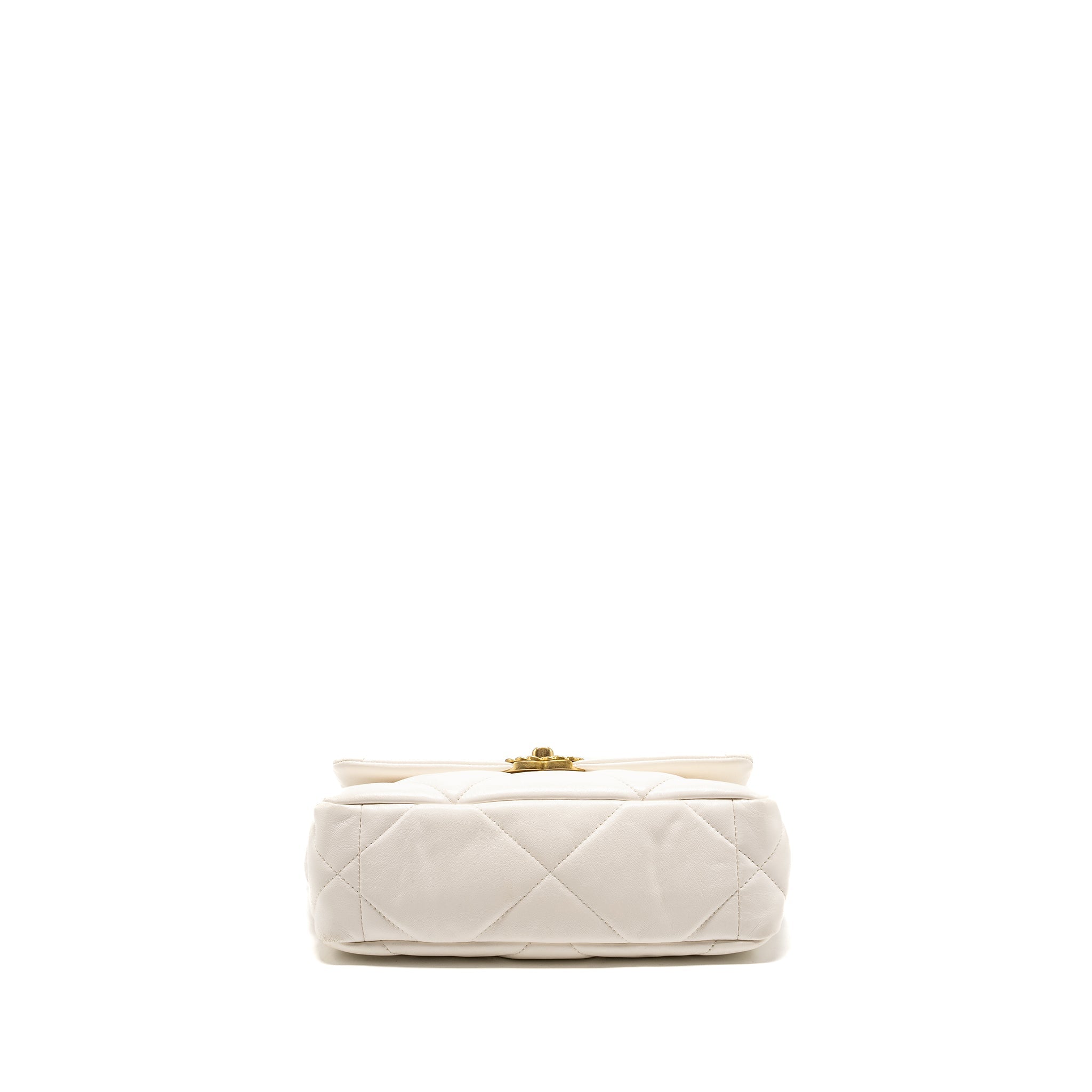 CHANEL SMALL 19 BAG LAMBSKIN WHITE MULTICOLOUR HARDWARE