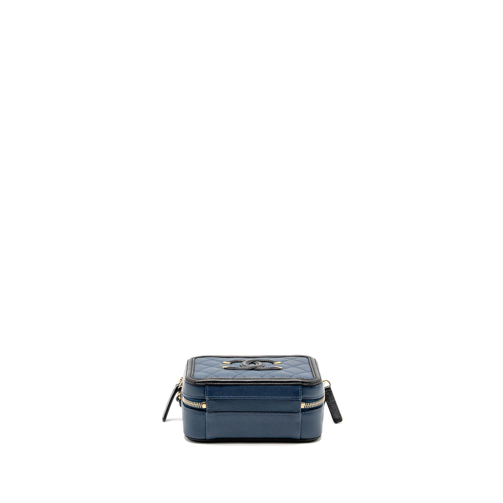 CHANEL SMALL FILIGREE VANITY CAMERA BAG CAVIAR NAVY/BLACK GHW