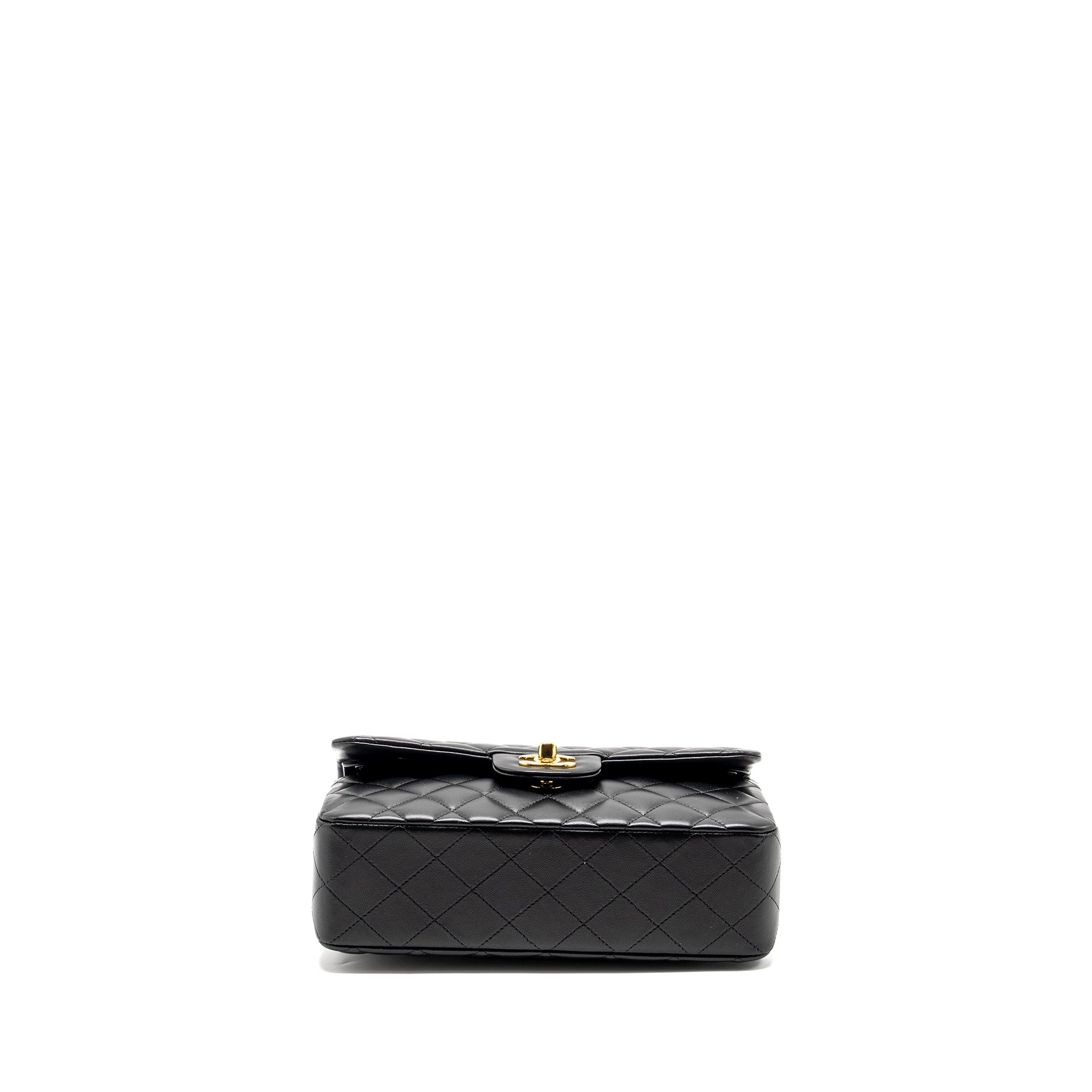 CHANEL SMALL CLASSIC DOUBLE FLAP BAG LAMBSKIN BLACK GHW (MICROCHIP)