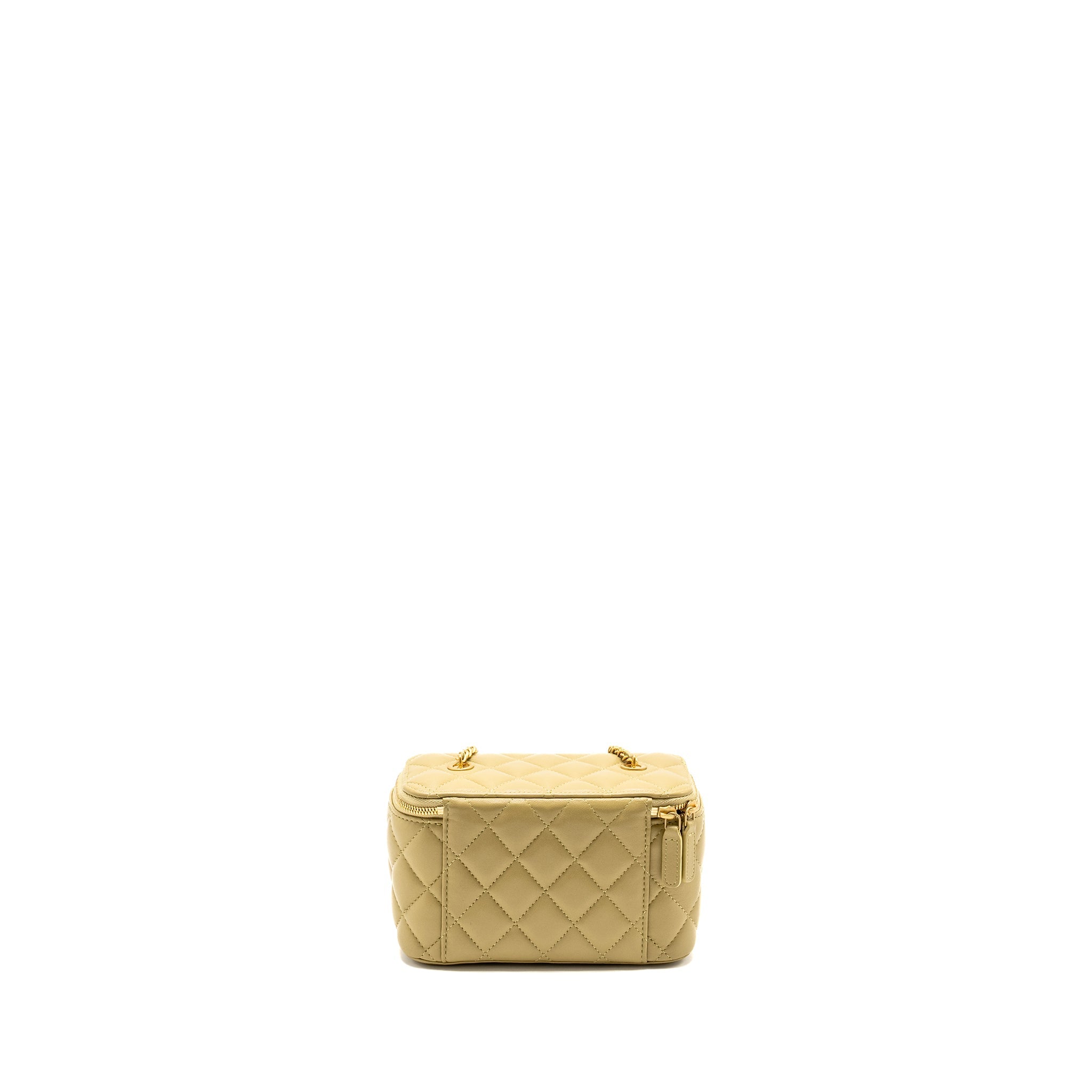 CHANEL COCO LETTER LONG VANITY WITH CHAIN LAMBSKIN GREEN GHW (MICROCHIP)