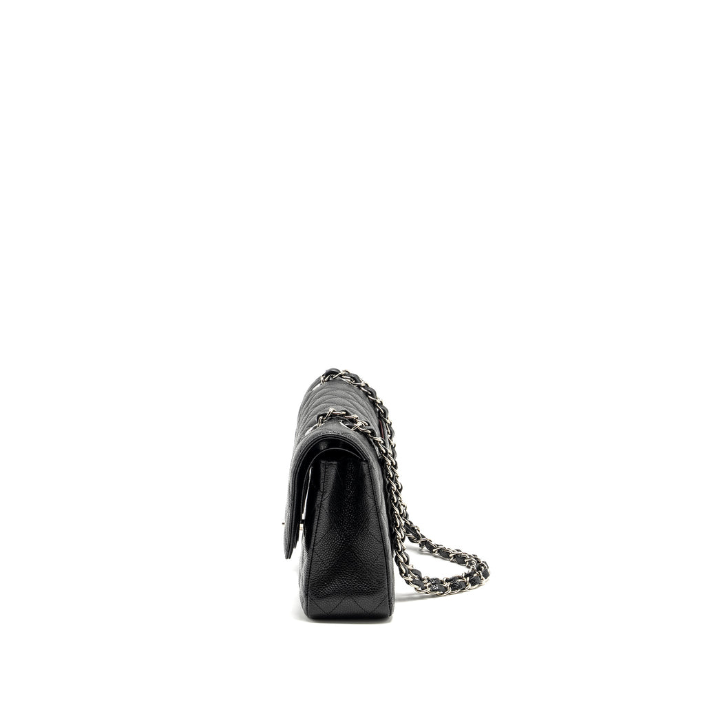 CHANEL MEDIUM CLASSIC DOUBLE FLAP BAG CAVIAR BLACK SHW