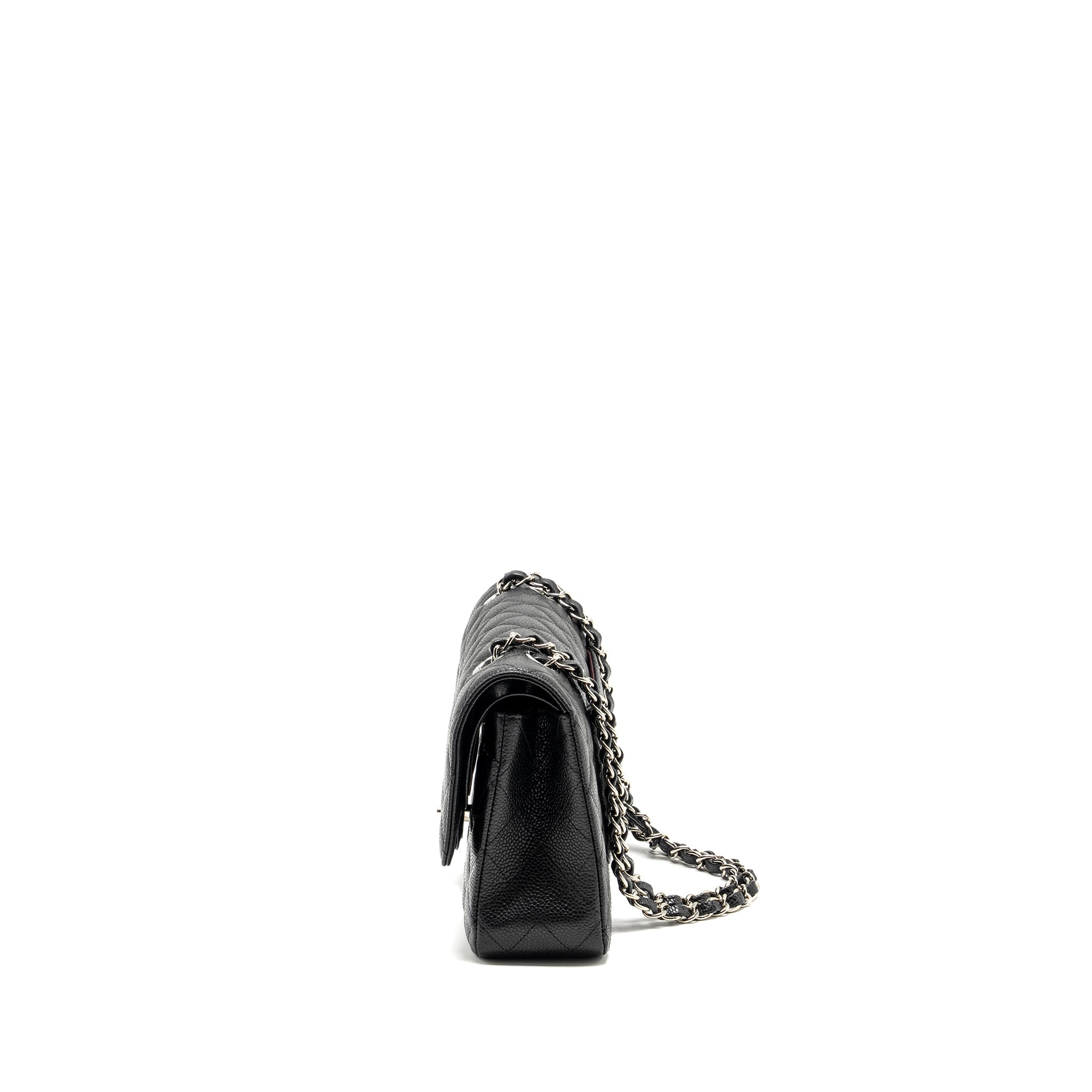 CHANEL MEDIUM CLASSIC DOUBLE FLAP BAG CAVIAR BLACK SHW