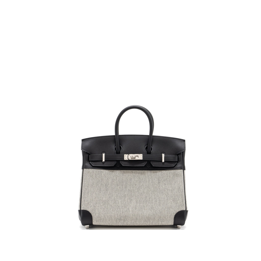 HERMES BIRKIN 25 TOILE SWIFT/CANVAS BLACK SHW