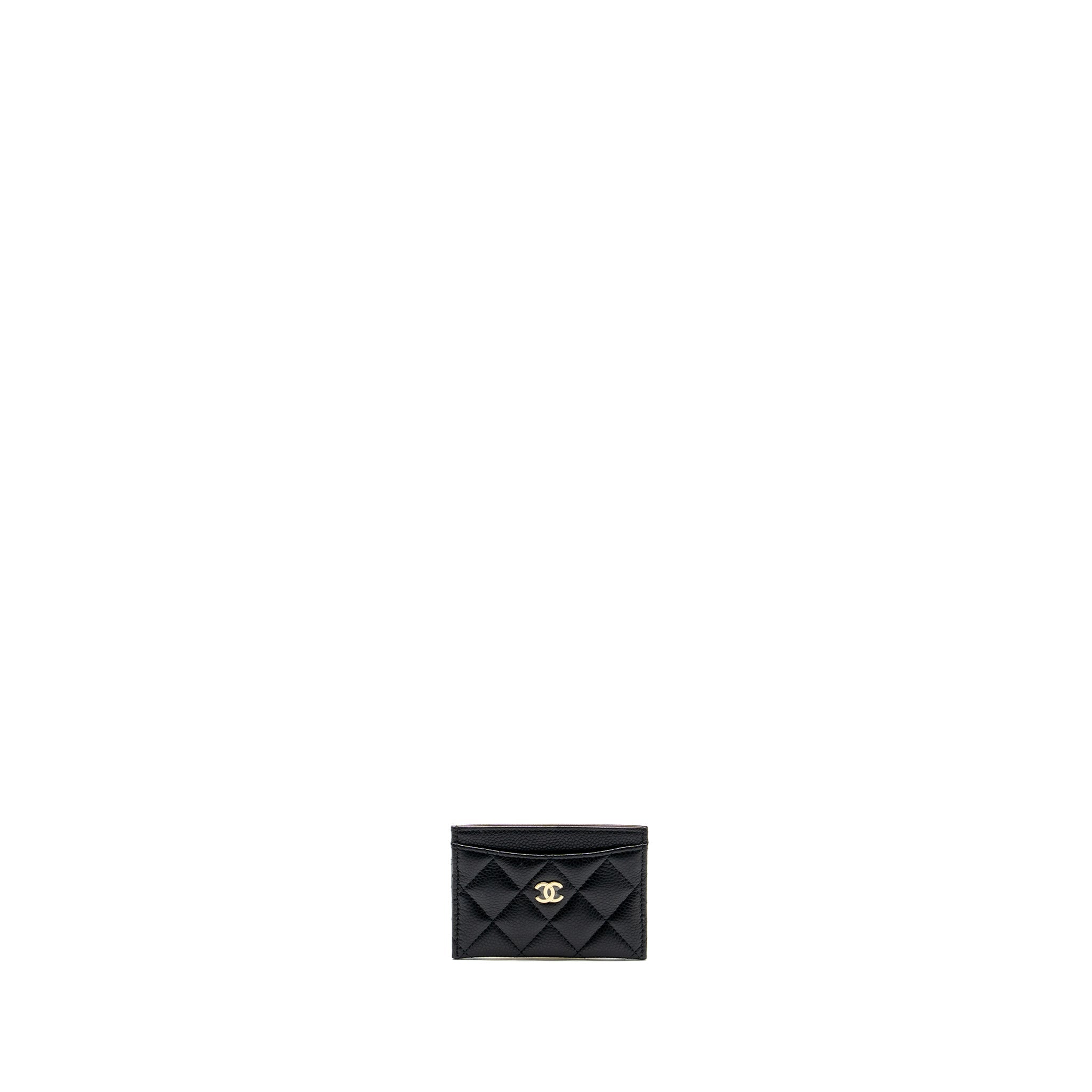CHANEL CLASSIC CARD HOLDER CAVIAR BLACK GHW (MICROCHIP)