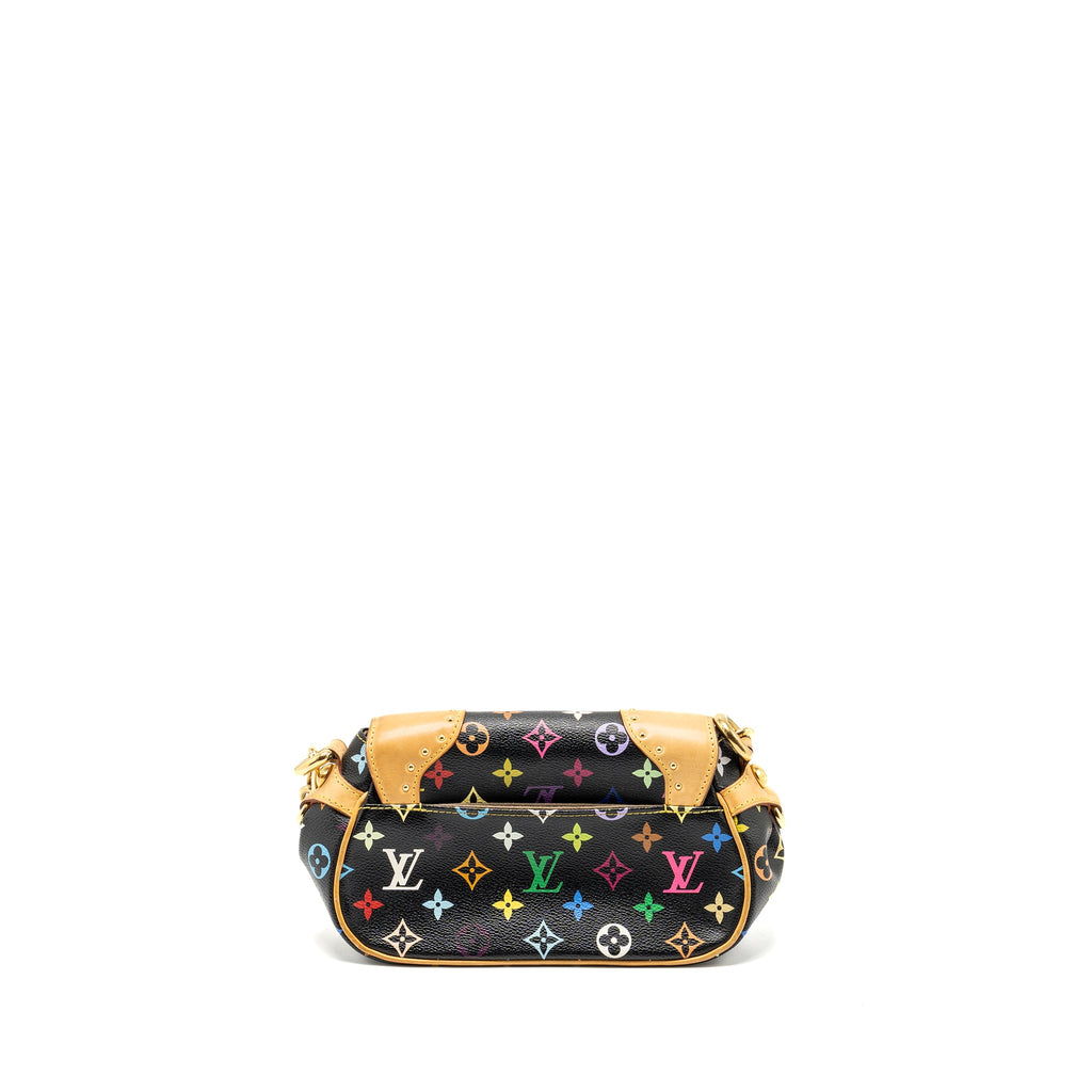 LOUIS VUITTON VINTAGE SHOULDER BAG BLACK/MULTICOLOUR MONOGRAM CANVAS GHW