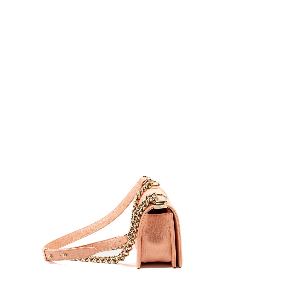 CHANEL SMALL BOY BAG CAVIAR LIGHT PINK LGHW