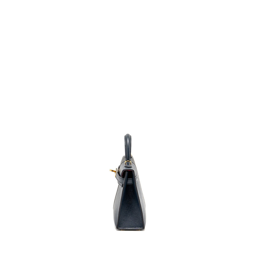 HERMES MINI KELLY II CASAQUE EPSOM BLEU INDIGO/NOIR/ROUGE GRENAT GHW
