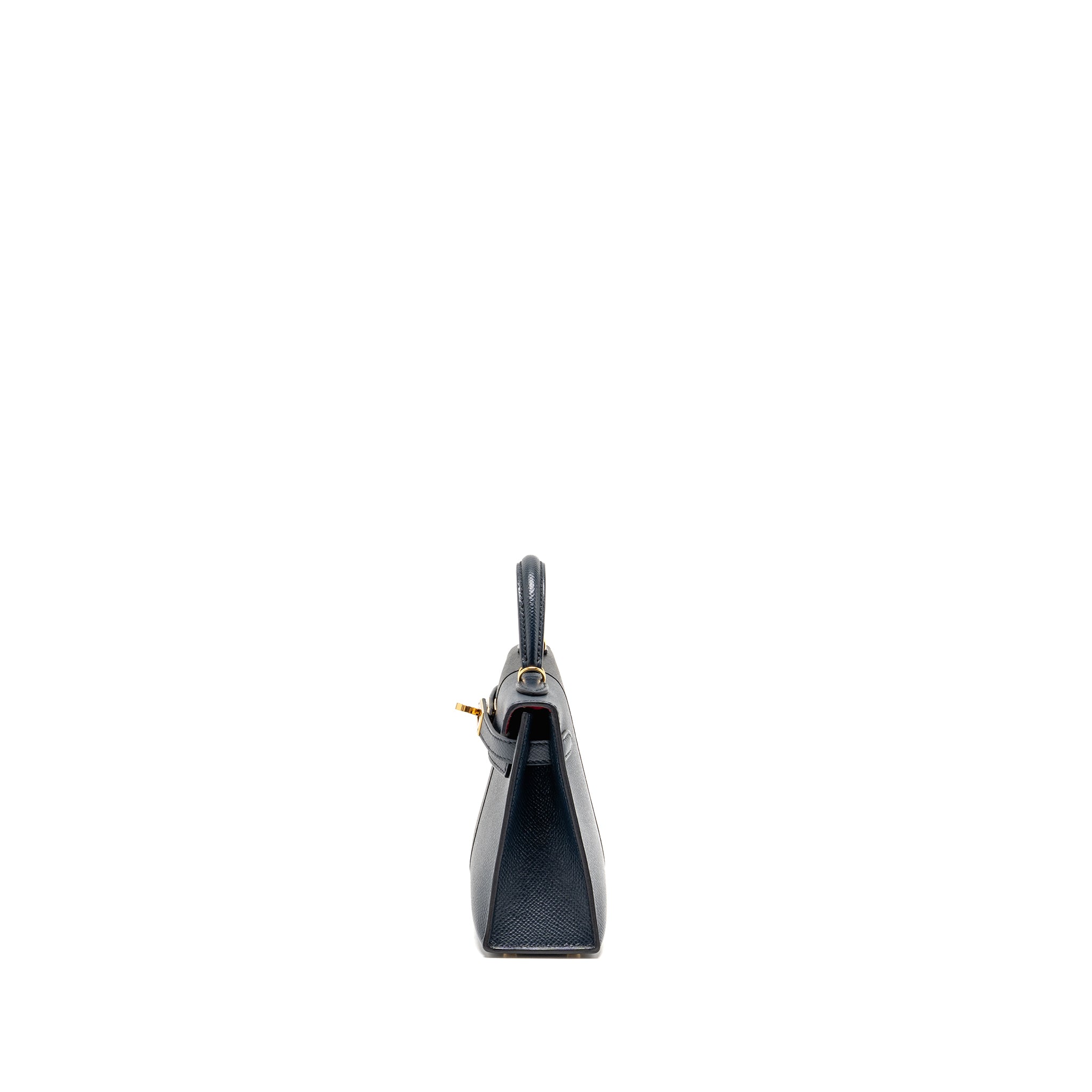 HERMES MINI KELLY II CASAQUE EPSOM BLEU INDIGO/NOIR/ROUGE GRENAT GHW