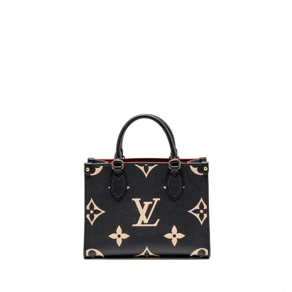 LOUIS VUITTON ONTHEGO BB BICOLOUR MONOGRAM EMPREINTE LEATHER BLACK/BEIGE GHW