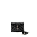 SAINT LAURENT LOULOU TOY STRAP BAG CALFSKIN BLACK SHW