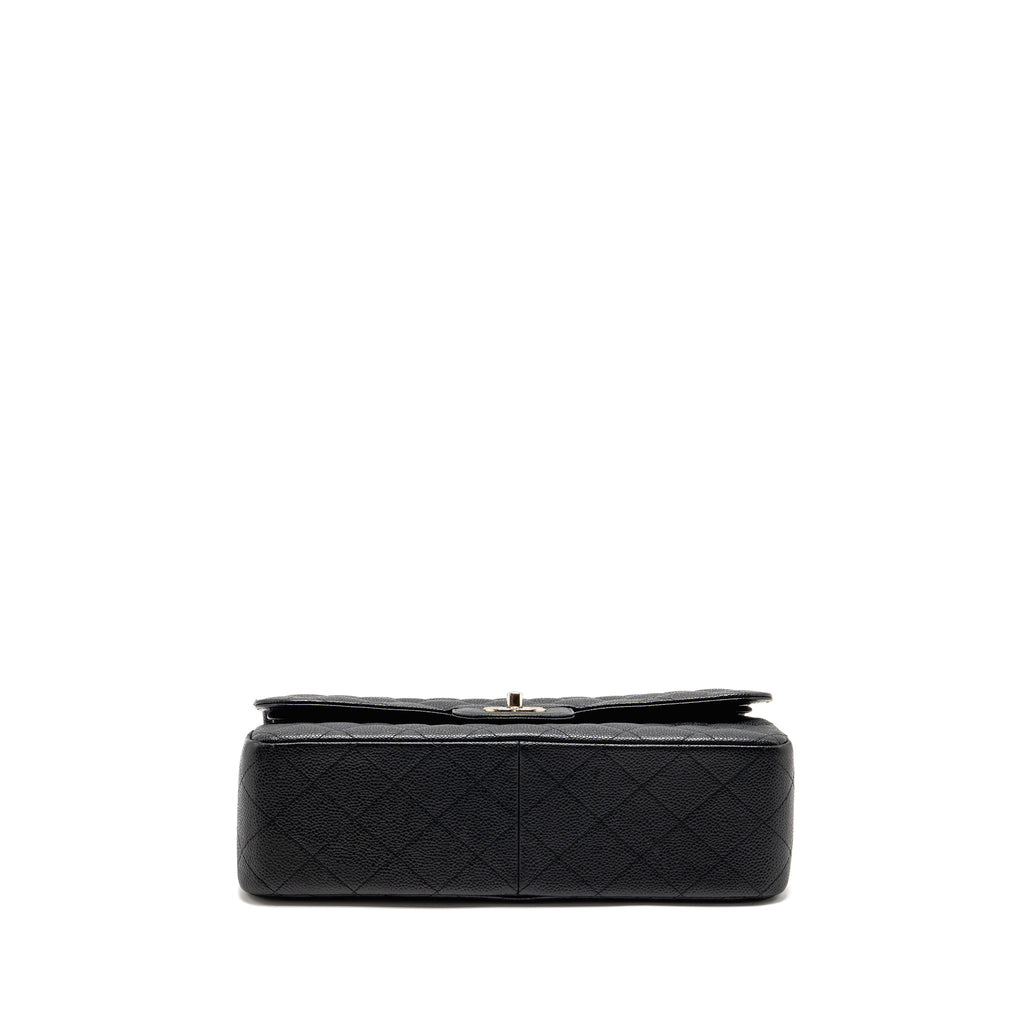 CHANEL JUMBO CLASSIC DOUBLE FLAP BAG CAVIAR BLACK SHW