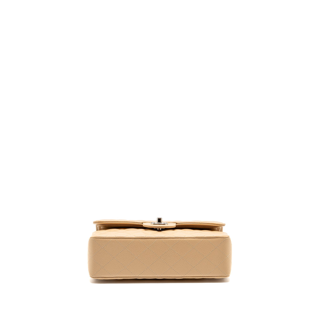 CHANEL SMALL CLASSIC DOUBLE FLAP BAG CAVIAR BEIGE SHW (MICROCHIP) (Copy)