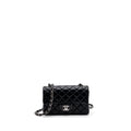 CHANEL MINI RECTANGULAR FLAP BAG LAMBSKIN BLACK SHW (MICROCHIP)
