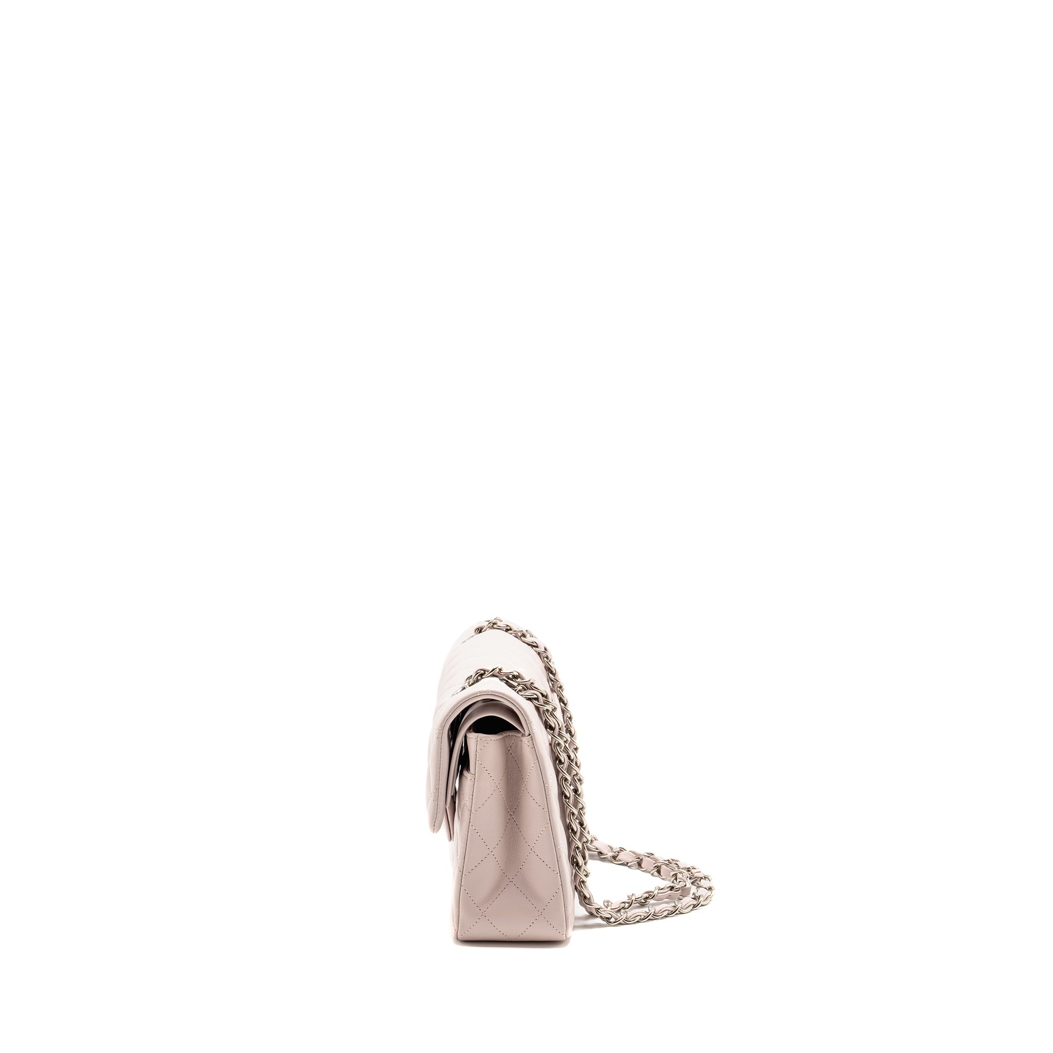 CHANEL SMALL CLASSIC DOUBLE FLAP BAG LAMBSKIN LIGHT PURPLE SHW (MICROCHIP)