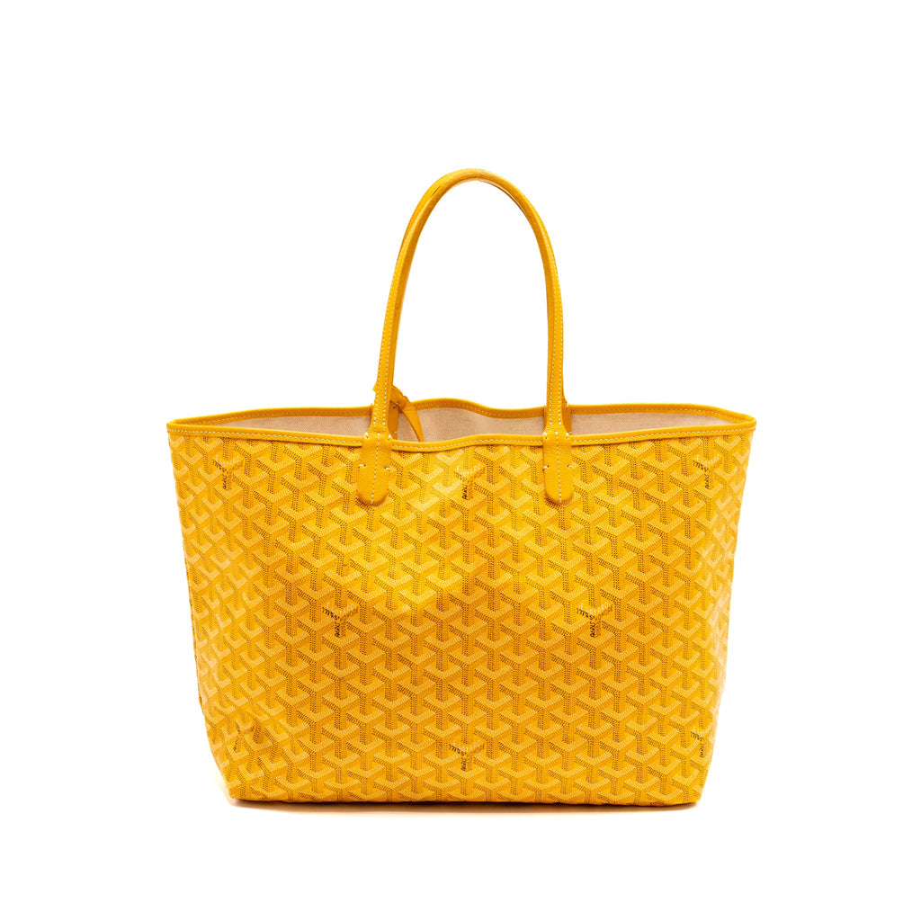 GOYARD SAINT LOUIS PM TOTE BAG GOYARDINE CANVAS / CALFSKIN YELLOW SHW